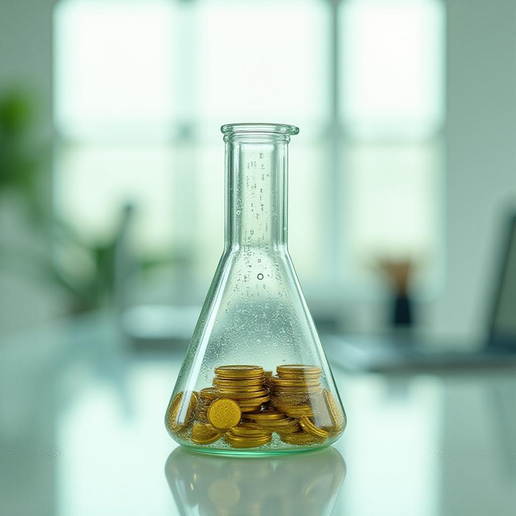 Scientific equipment mixed with digital charts